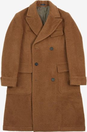 Drake's Langer Strickmantel mit Reversekragen