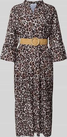 Zabaione Midikleid mit G&uuml;rtel Modell Ol44ivi in Black, Gr&ouml;&szlig;e XXL