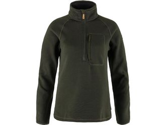 Fj&auml;llr&auml;ven Ovik Fleece 1/2 Zip Womens Clothing Deep Forest : LG, Cotton/Fleece/Polyester