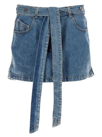 The Attico Denim Skirt With Belt
