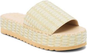 Matisse Footwear Del Mar Platform Slide Sandal in Pistachio Multi Raffia at Nordstrom, Size 10
