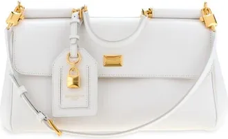 Dolce & Gabbana My Sicily East/West Plong&eacute; Leather Top Handle Bag in 8H006 Bianco Naturale at Nordstrom