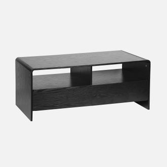 Sweeek Mueble Tv Decorado De Madera Redondeada 2 Cajones 110cm