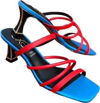 Ex&eacute; Womens Natalie Criss-Cross Strap Sandal In Red