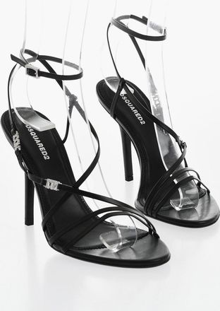 Dsquared2 ICON Leather Ankle-Strap Sandals, 10 mm Heel Dsquared2