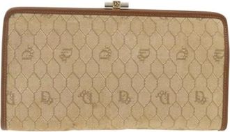 Dior Pre-owned Wallets, female, Beige, Size: ONE SIZE Pre-owned Vintage honeycomb clutch