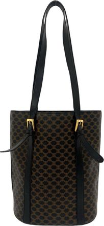 Celine Black Brown Leather Pvc Shoulder Bag Tote Bag (Pre-Owned)