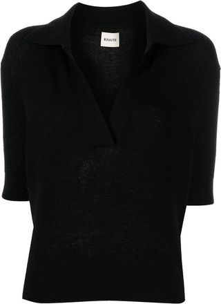 Khaite Jo Shortsleeved Cashmere Polo Top