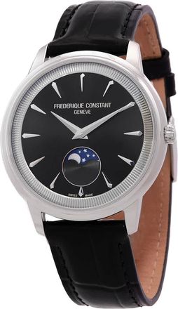 Frederique Constant Classics Moneta Moonphase Quartz Black Dial Watch FC-206B3S6