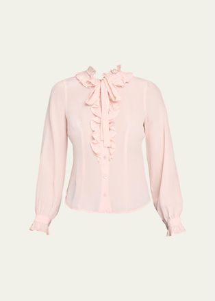 Ulla Johnson Catroux Silk Button-Front Blouse