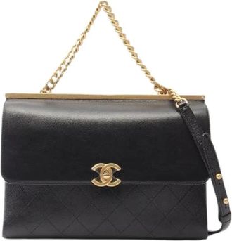 Chanel Pre-owned Matelasse Lamsleer 2way Schoudertas - Dames - Vintage Schoudertas - Zwart - ONE Size - Leer - Vintage