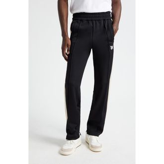 Palm Angels Monogram Embroidered Track Pants in Black Off White at Nordstrom, Size Medium