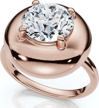 Pompeii3 1Ct Diamond Bezel Stackable Button Engagement Ring 14k Gold or Pt Lab Grown