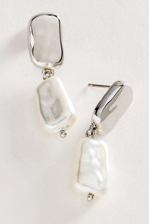 Anthropologie Sculptural Pearl Drop Earrings