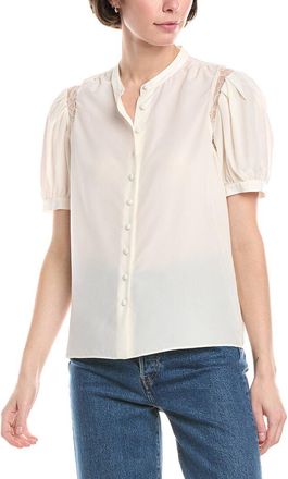 Frame Denim Frame Denim Lace Shoulder Inset Silk Blouse