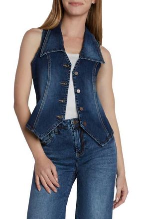 Wash Lab Denim Willa Denim Waistcoat in Indigo at Nordstrom, Size X-Small