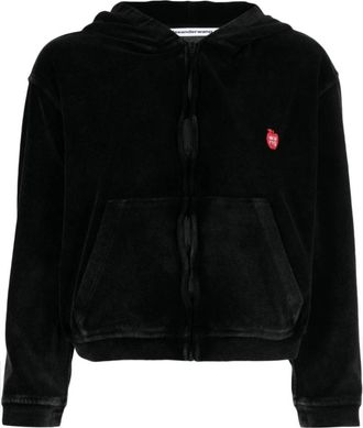 Alexander Wang Sweatshirt met ritssluiting - Dames - Vesten met rits - Zwart - XS - Katoen - Hoodies & sweatvesten