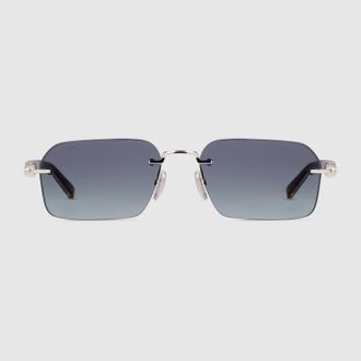 Gucci Rectangular-frame Sunglasses, Blue
