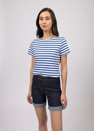 Saint James ETRILLE II - Short Sleeve Breton Stripe Tee in White/royal Blue at Nordstrom, Size 20P Eu