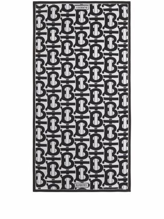 Burberry Monogram-pattern jacquard cotton bath towel - unisex - Cotton - OS - Black