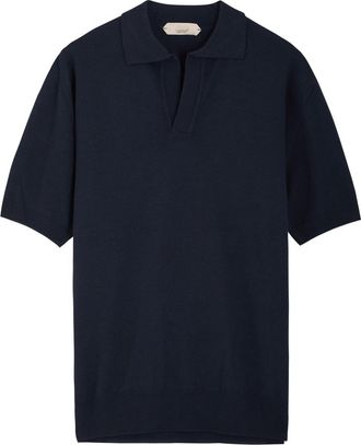 Aurélien Wool Polo Shirt - Navy - Xxl