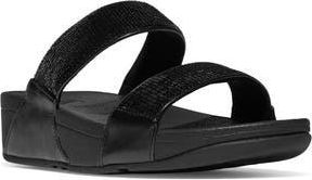 FitFlop Lulu Sequin Slide Sandal in All Black at Nordstrom Rack, Size 10