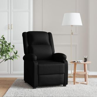 vidaXL Sill&oacute;n Reclinable De Cuero Sint&eacute;tico Negro Vidaxl