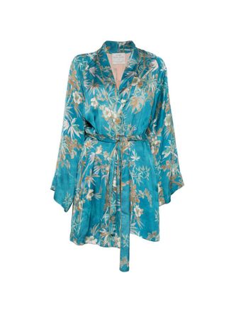Forte_Forte bedruckter Satin-Kimono