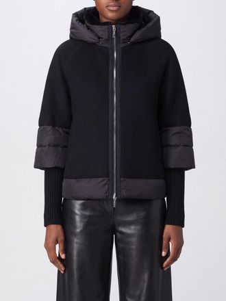 Moorer Short Hooded Down Jacket in Wool and Cashmere