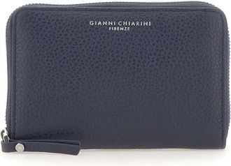 Gianni Chiarini Accessoires, Dames, Blauw, ONE Size, Leer, Grain Wallet