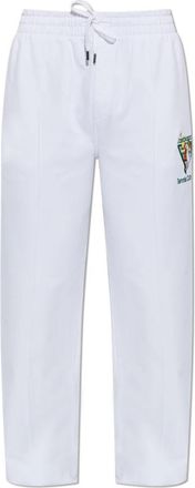 Casablanca Tennis Club Icon Pyramid Abduction Geborduurde Joggingbroek - Heren - Sweatpants - Wit - XL - Katoen - Broeken