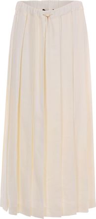 Fabiana Filippi Pleated Midi Skirt With Elastic Waistband In Tecno Tailoring