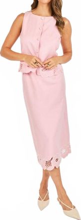 Sadie & Sage Blushing Lace Midi Skirt In Pink