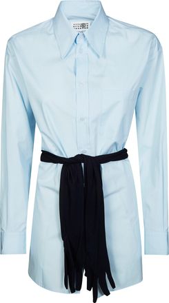 Maison Margiela Long Sleeved Contrast Belt Tailored Shirt