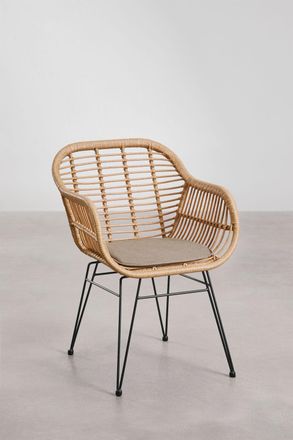 Sklum Pack De 4 Sillas De Jard&iacute;n En Mimbre Sint&eacute;tico Zole Sklum