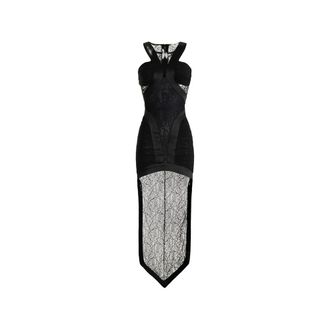 Elisabetta Franchi Floral-lace Train Dress