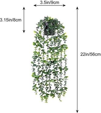 OEM Planta Colgante Artificial, Planta De Eucalipto Artificial En Maceta, Para Interiores, Dormitorio, Ba&ntilde;o Estilo Bohemio, Hogar, Estilo 10