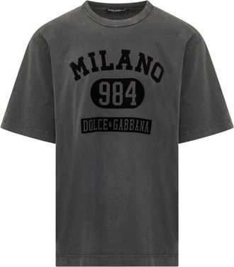 Dolce & Gabbana Dark Grey Graphic T-Shirt