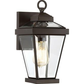 Loops Outdoor IP44 1 Bulb Wall Light Lantern Western Bronze LED E27 60W d02334