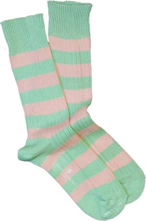 Smart Turnout Smart Turnout Cucumber Green and Salmon Pink Striped Socks
