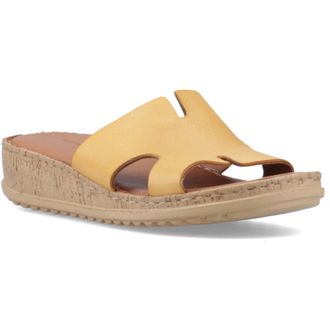 Hush Puppies Eloise Leren Dames Mosterd Sandalen