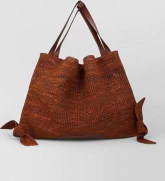 Hereu cador shoulder bag woven texture bow handles