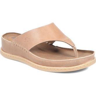 B&oslash;rn Edie Platform Flip Flop in Taupe Leather at Nordstrom, Size 11