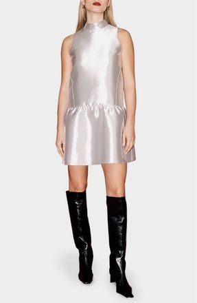 Aligne Blaze Sleeveless Satin Minidress in Silver at Nordstrom, Size 10