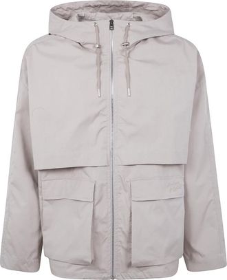 Maison Kitsun&eacute; Jassen, Heren, Beige, S, Ritssluiting Windjack