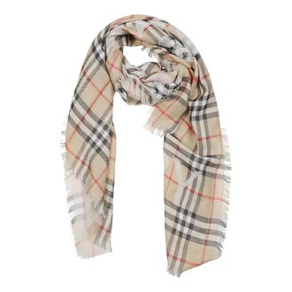 Burberry Winter Scarves, unisex, Beige, Size: ONE SIZE Equestrian Knight Design Scarf
