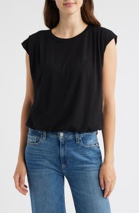 Wit & Wisdom Pleated Cap Sleeve T-Shirt in Black at Nordstrom Rack, Size X-Large