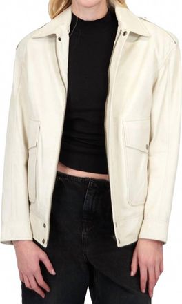 Jakett Eden Vintage Leather Jacket In Coconut