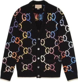 Gucci GG Wool Jacquard Cardigan Black 694776-XKCD4-1152