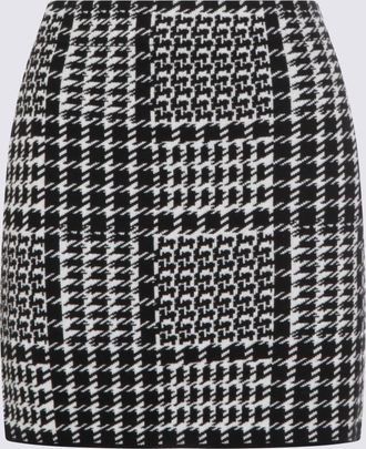 Twinset Black And White Viscose Skirt